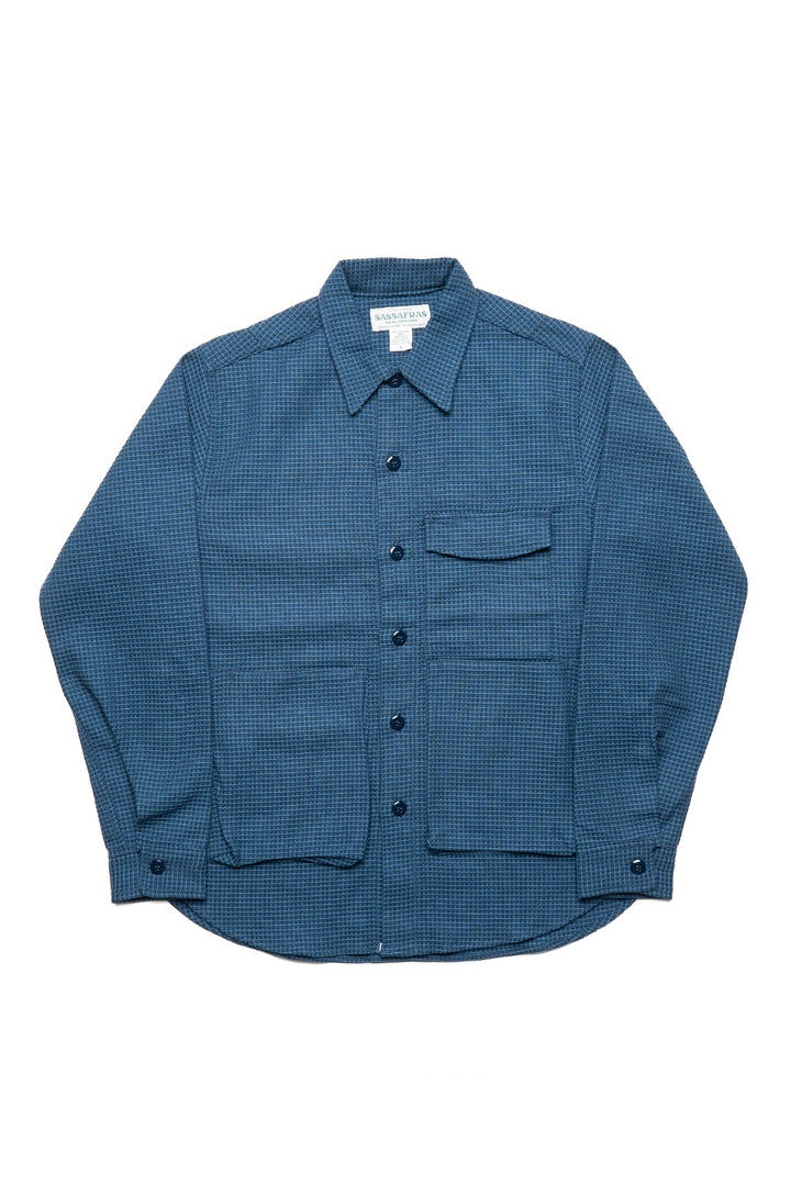 Digs Crew Half - Cotton Waffle - Indigo