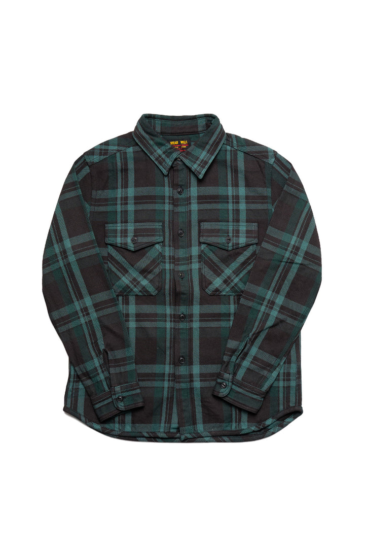 Extra Heavy Flannel Shirt - Green