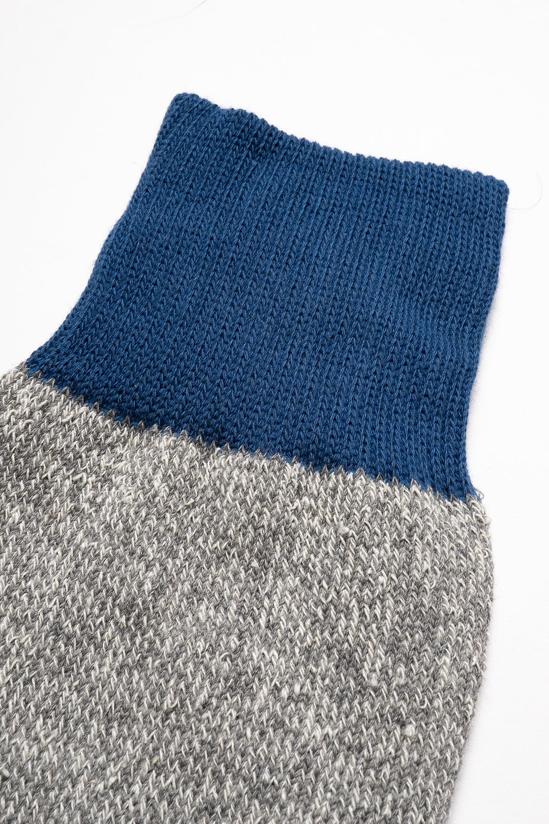 Double Face Crew Socks "Silk & Cotton" - Blue/Gray