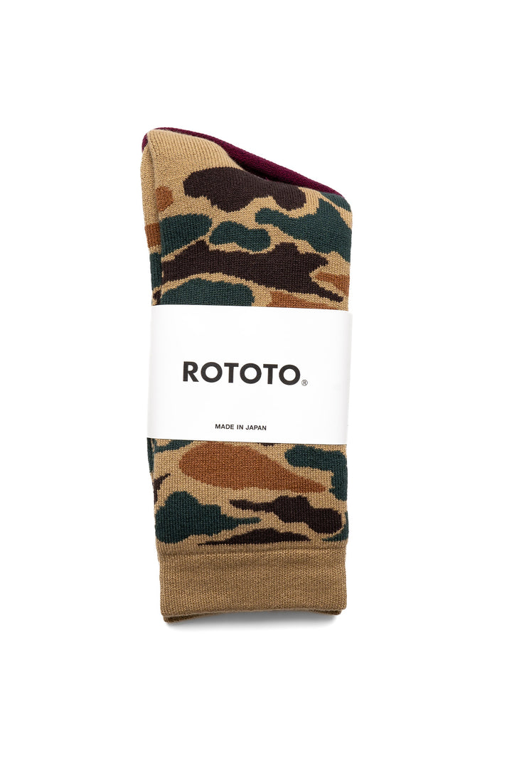 Pile Camo Crew Socks - Khaki