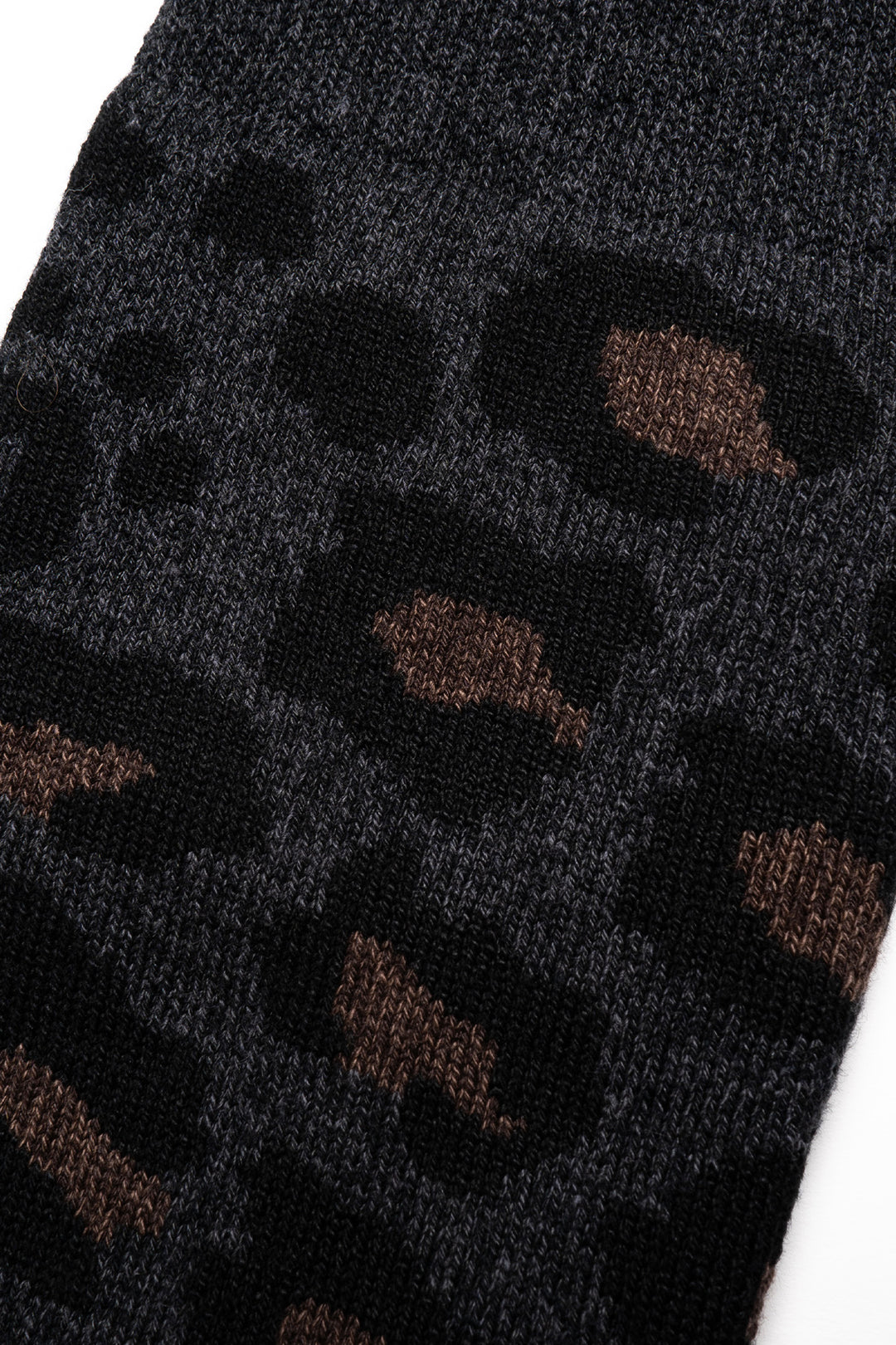 Pile Leopard Crew Socks - Charcoal