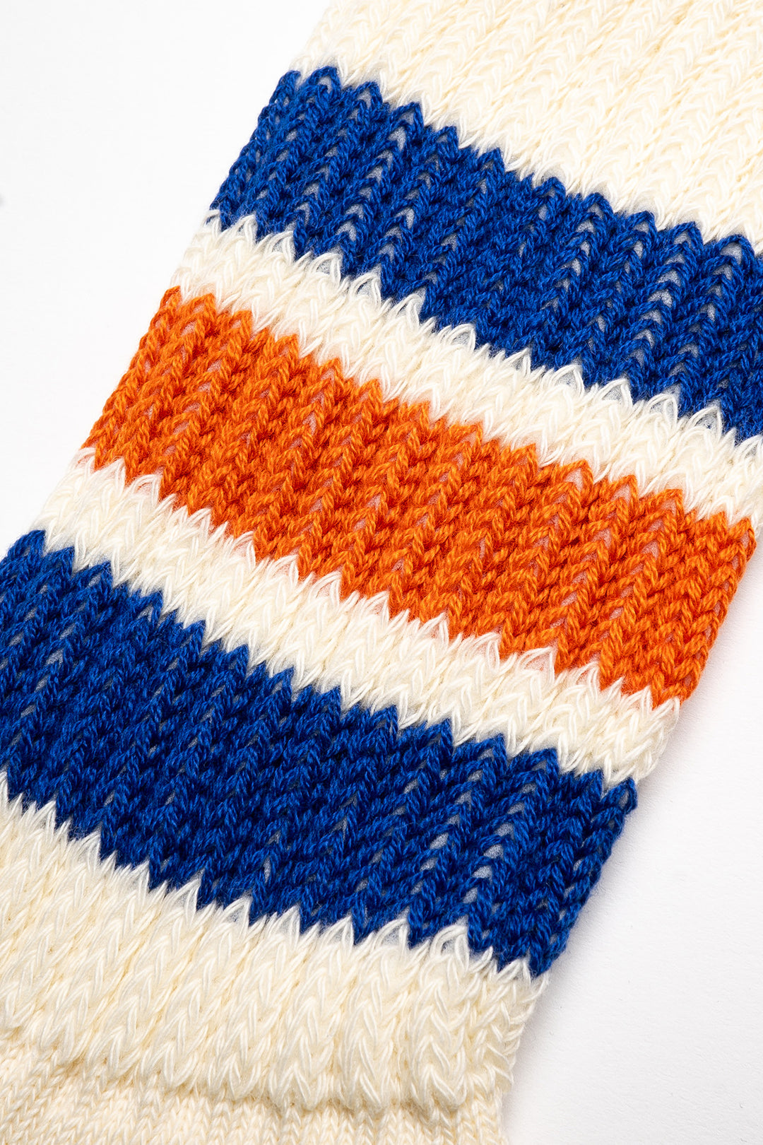 Coarse Ribbed Old School Crew Socks - Blue/Orange