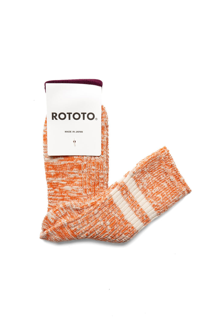 OG Cotton Slub Stripe Socks - Orange