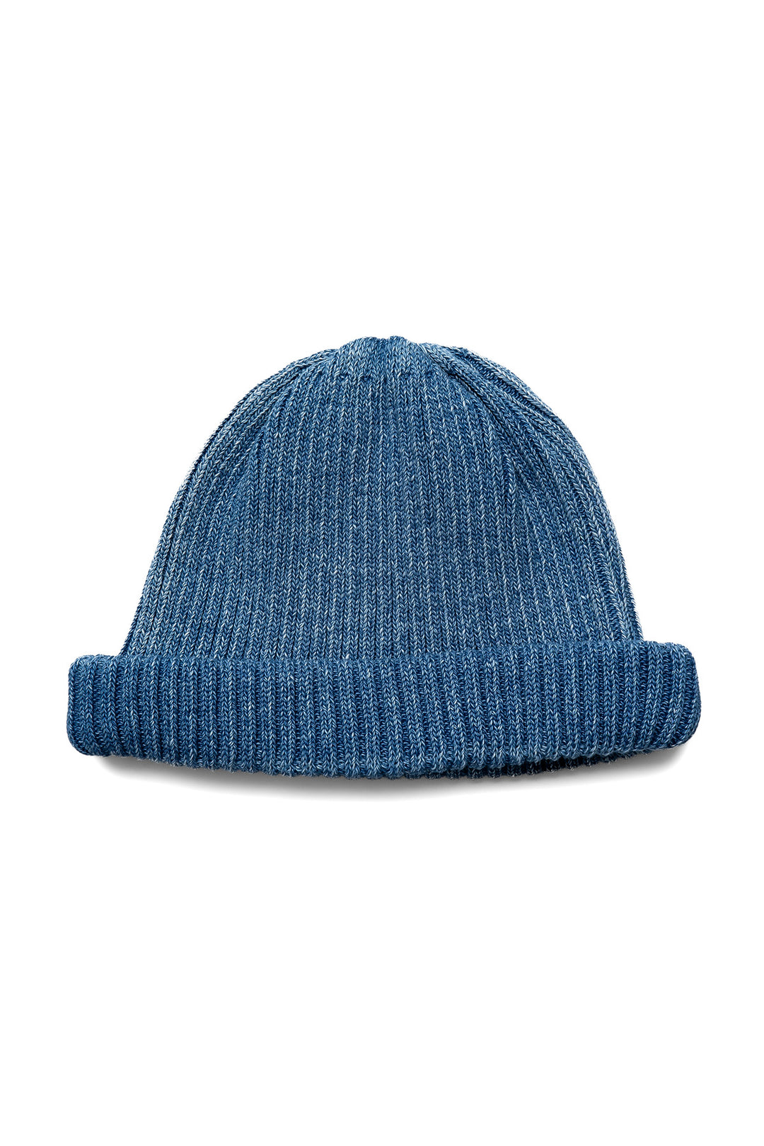 Indigo Cotton Roll Up Beanie - Light Denim