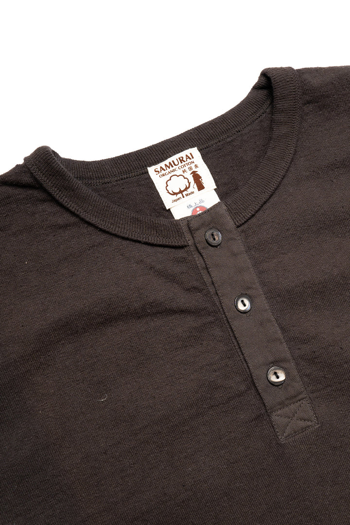 Japanese Cotton Henley - Kuromame