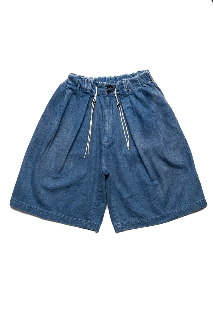 Circular Short Pants Denim - Washed - Blue in Green Exclusive