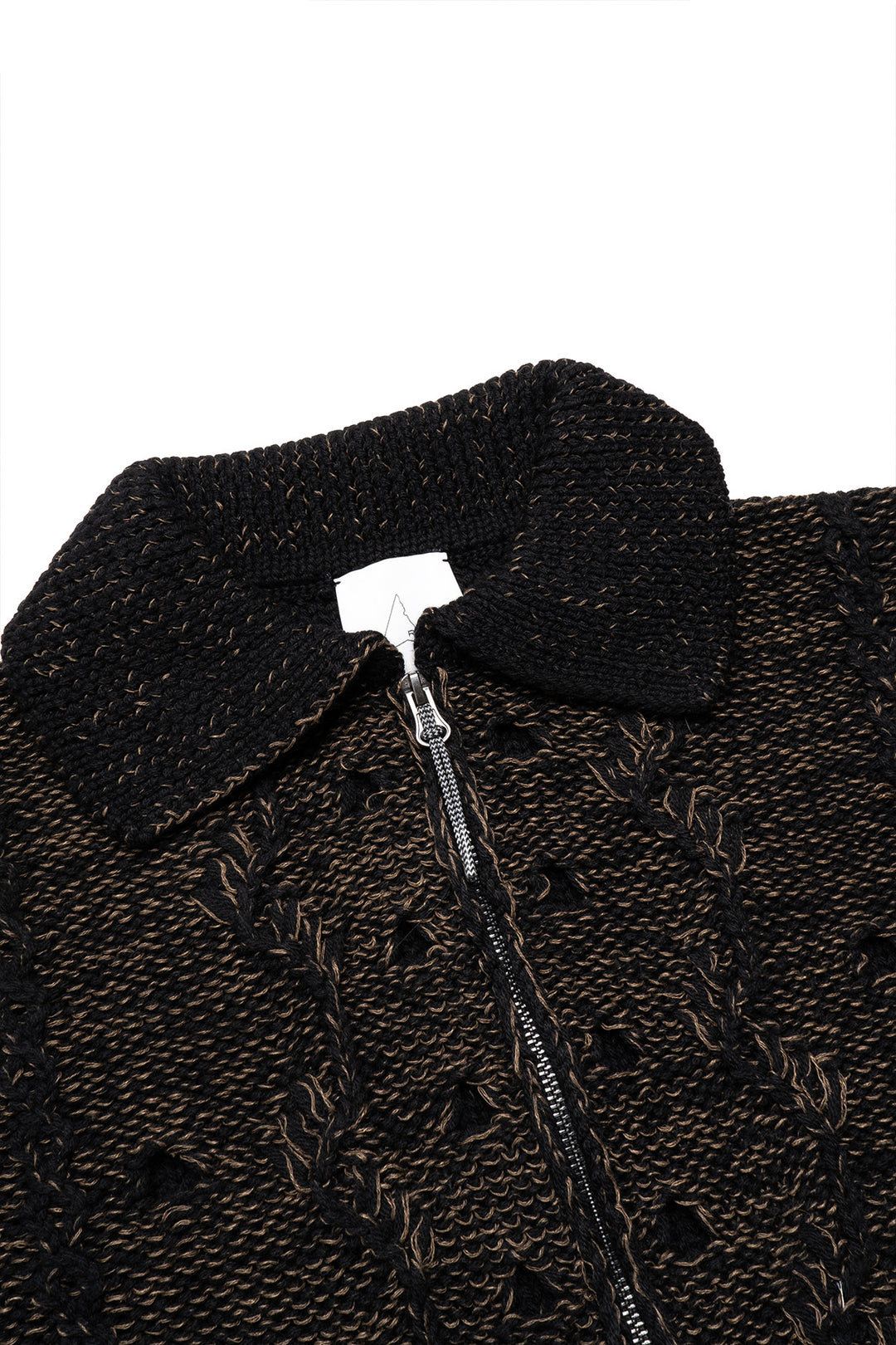 Polo Cable Knit Sweater - Brown