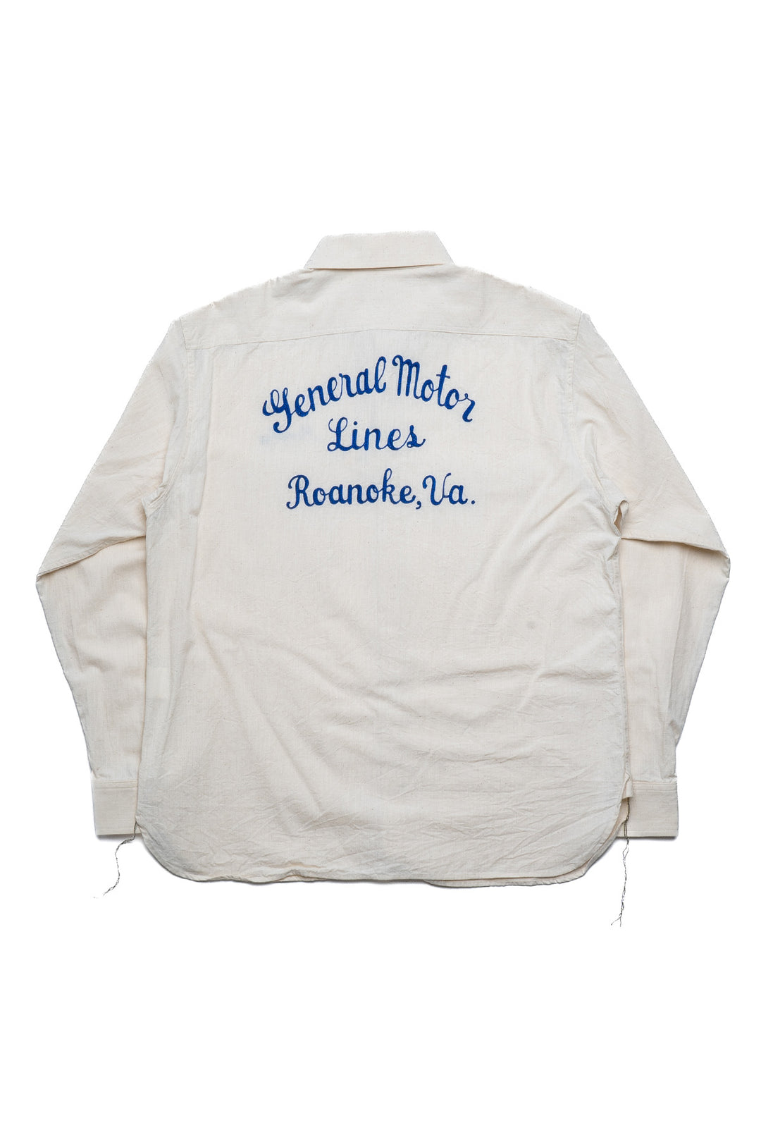 Chambray Work Shirt Chainstitch Embroidery - Off White