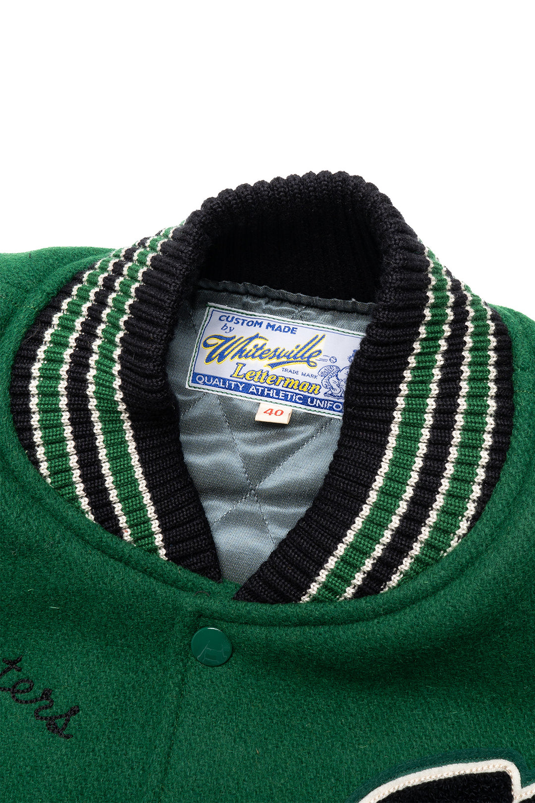 30oz. Wool Melton Award Jacket - Crank Busters - Green