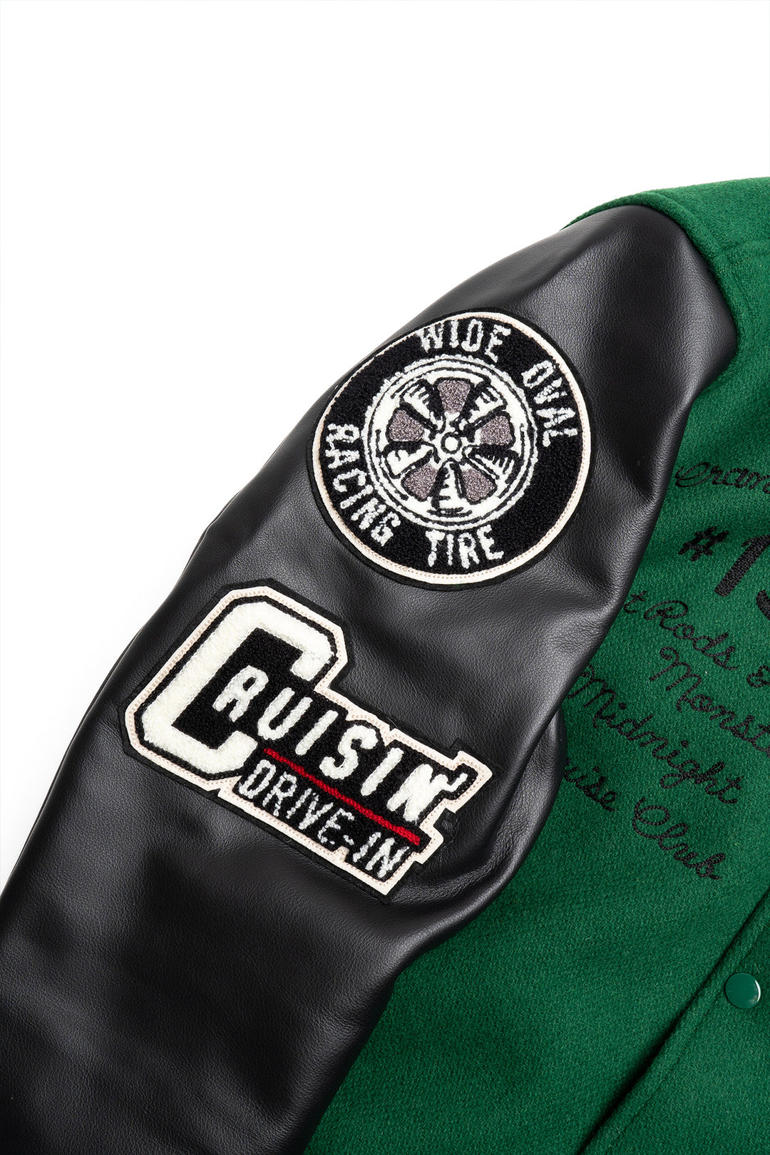 30oz. Wool Melton Award Jacket - Crank Busters - Green