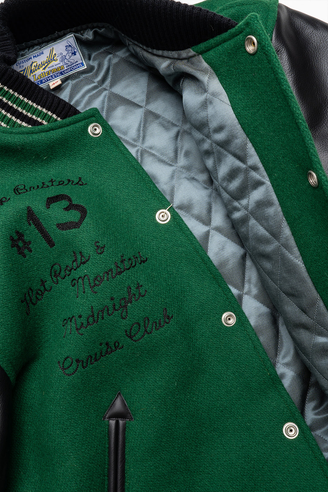 30oz. Wool Melton Award Jacket - Crank Busters - Green