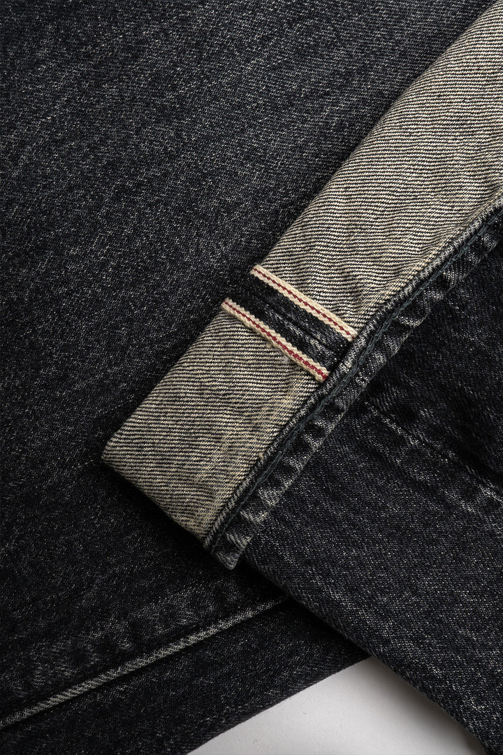 14.25oz. Black Denim 1947 Hard Wash - Straight Fit