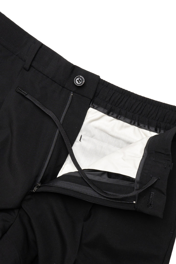 Wide Tapered Easy Slacks - Black