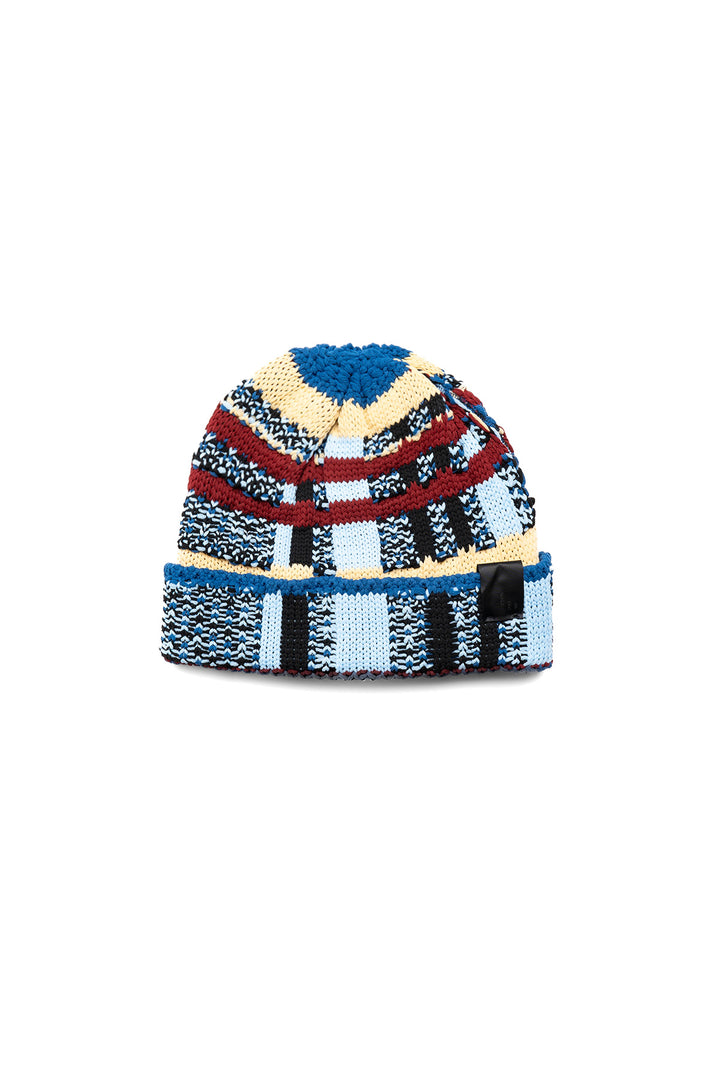 Knit Cap - Blue Check