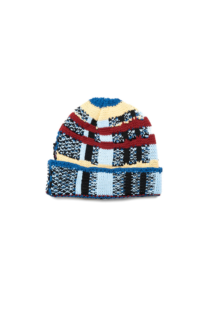 Knit Cap - Blue Check