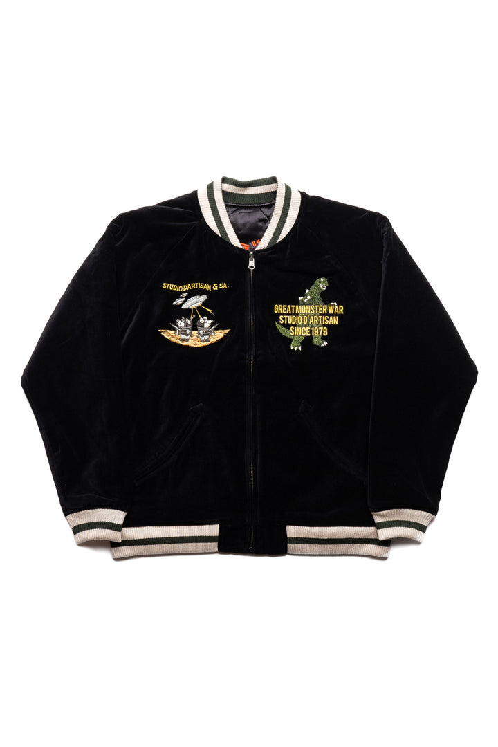 Velveteen Souvenir Jacket - Great Monster War - Black