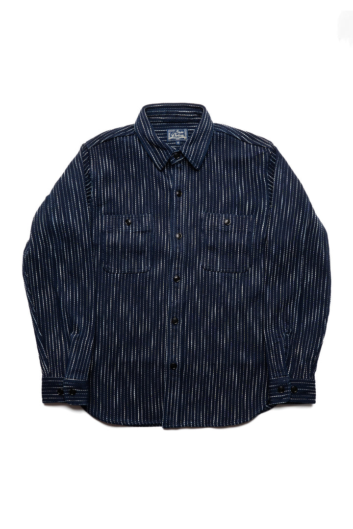 Indigo Sashiko "Rain Kasuri" Workshirt