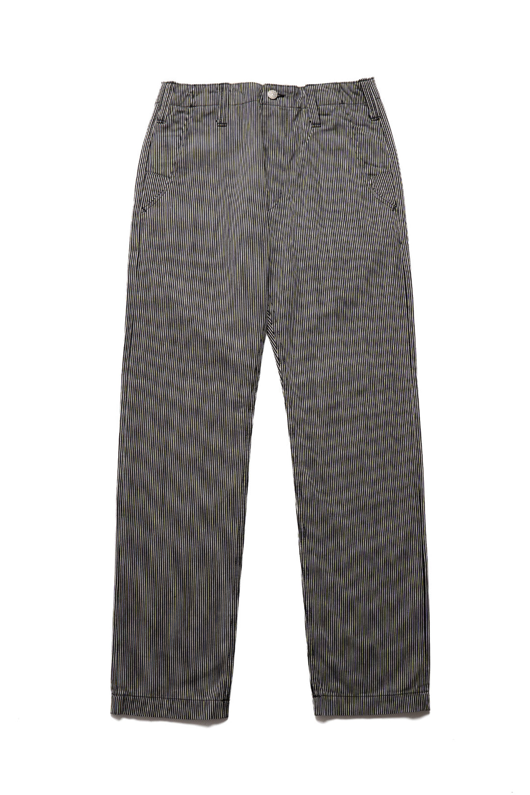 Cotton Hickory Stripe Utility Pants - Black