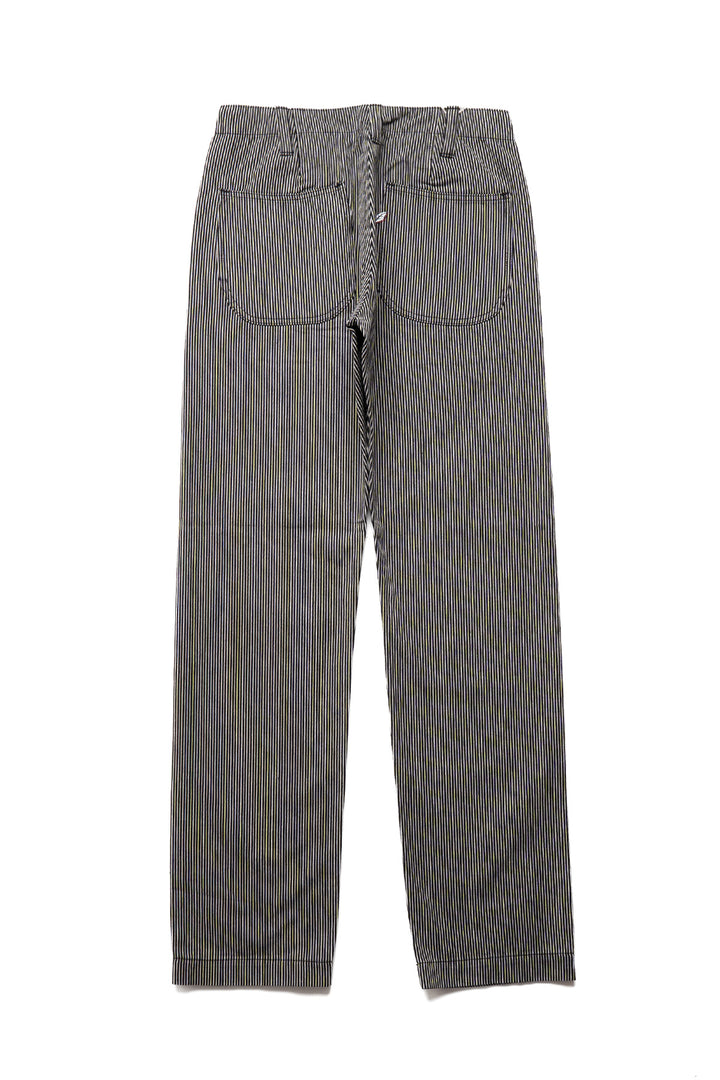 Cotton Hickory Stripe Utility Pants - Black