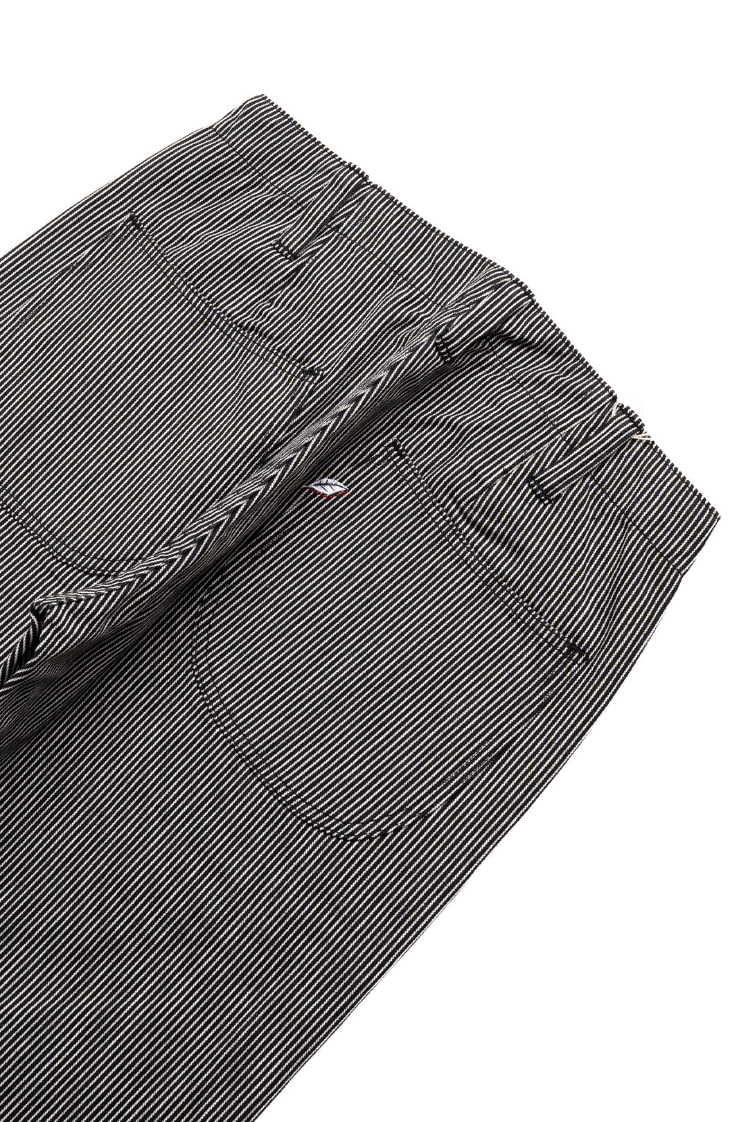 Cotton Hickory Stripe Utility Pants - Black