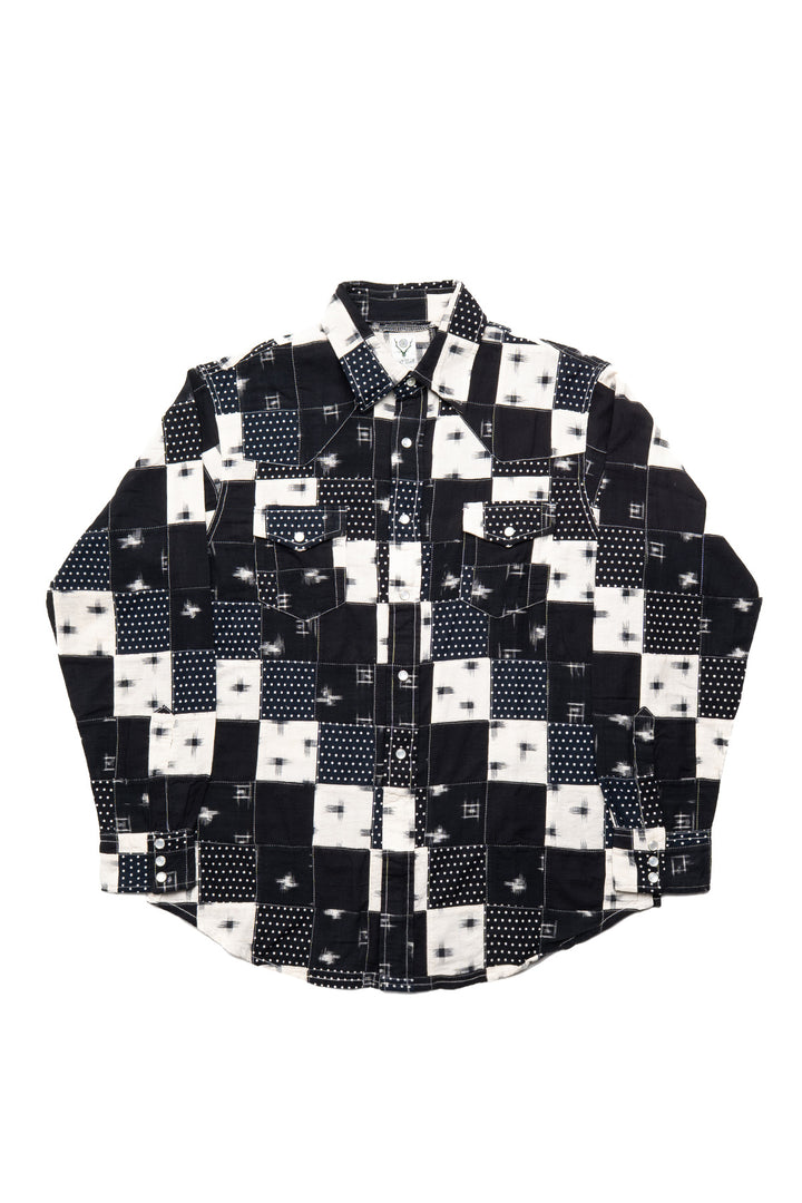 Western Shirt - Multi Dot Patchwork - Black