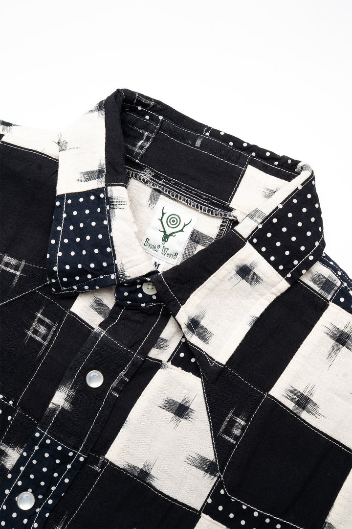 Western Shirt - Multi Dot Patchwork - Black