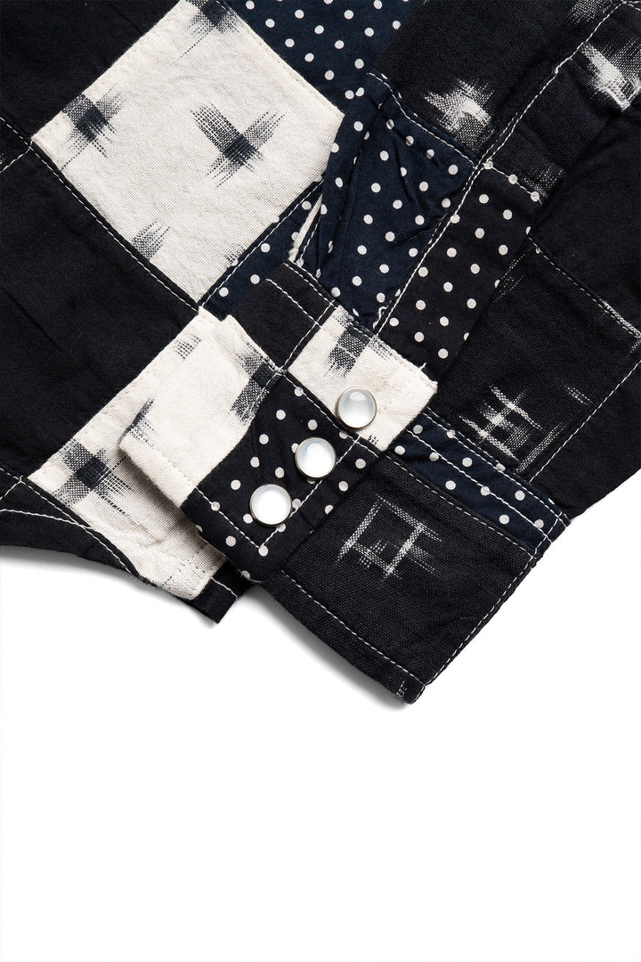 Western Shirt - Multi Dot Patchwork - Black