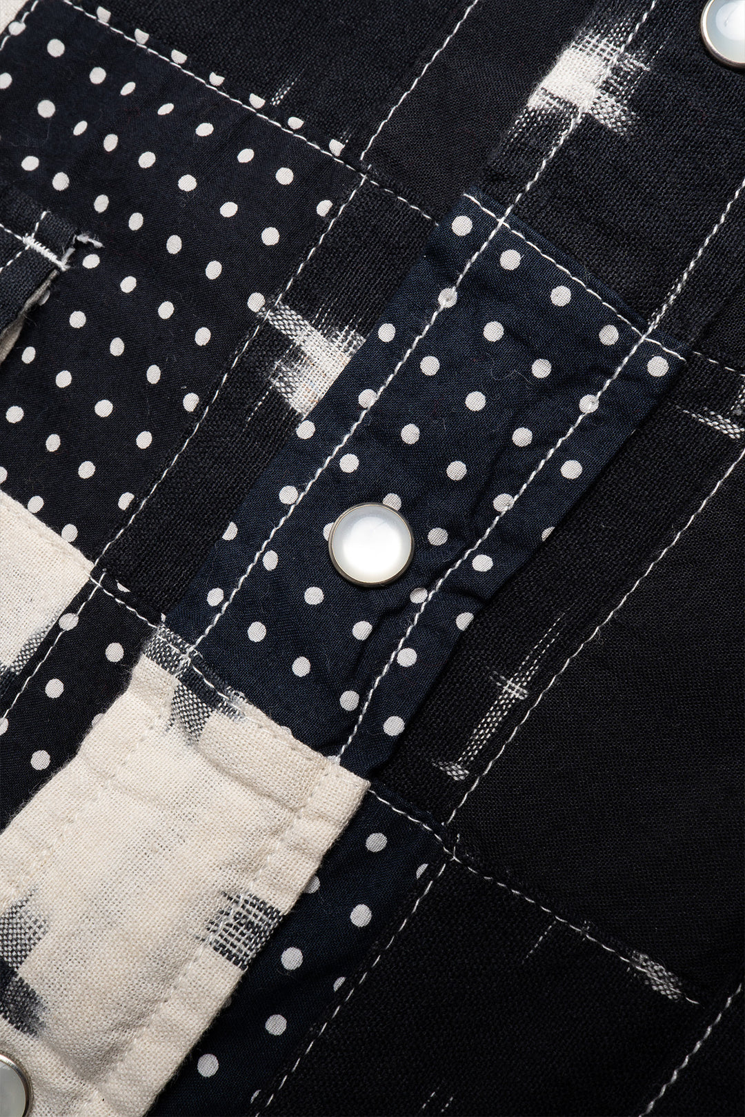 Western Shirt - Multi Dot Patchwork - Black