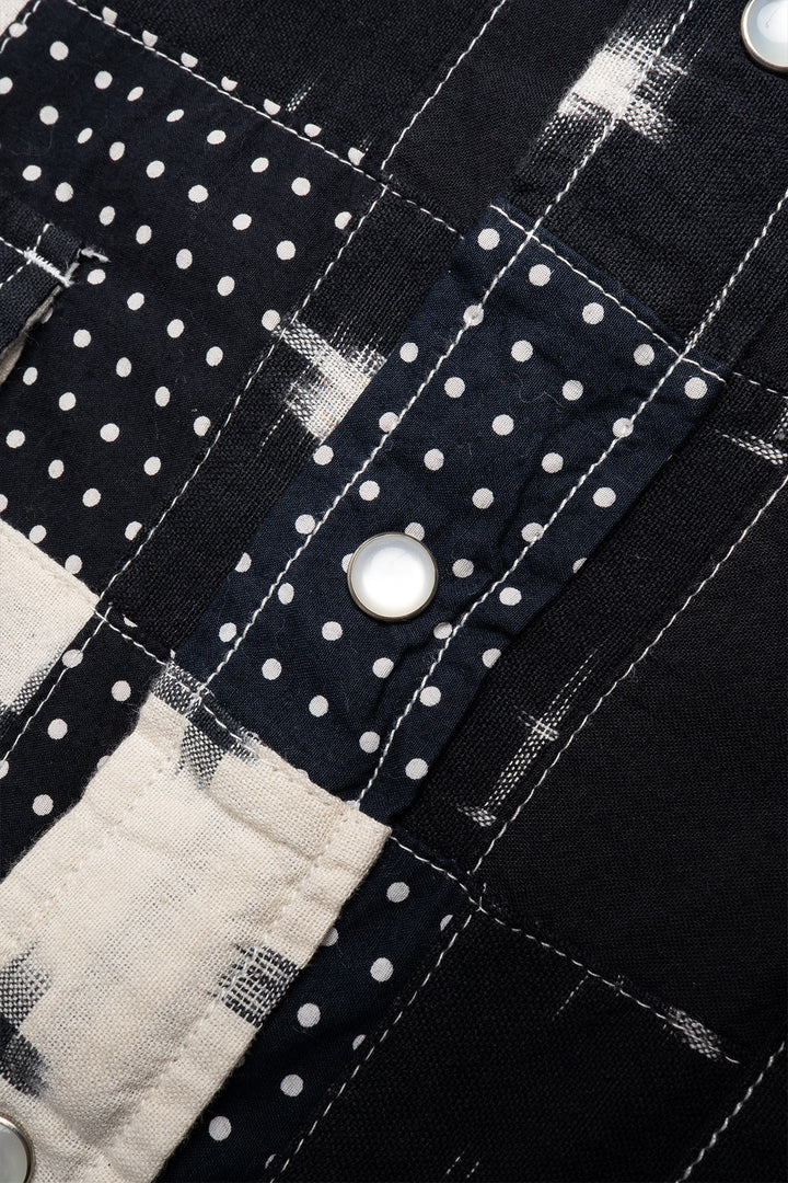 Western Shirt - Multi Dot Patchwork - Black