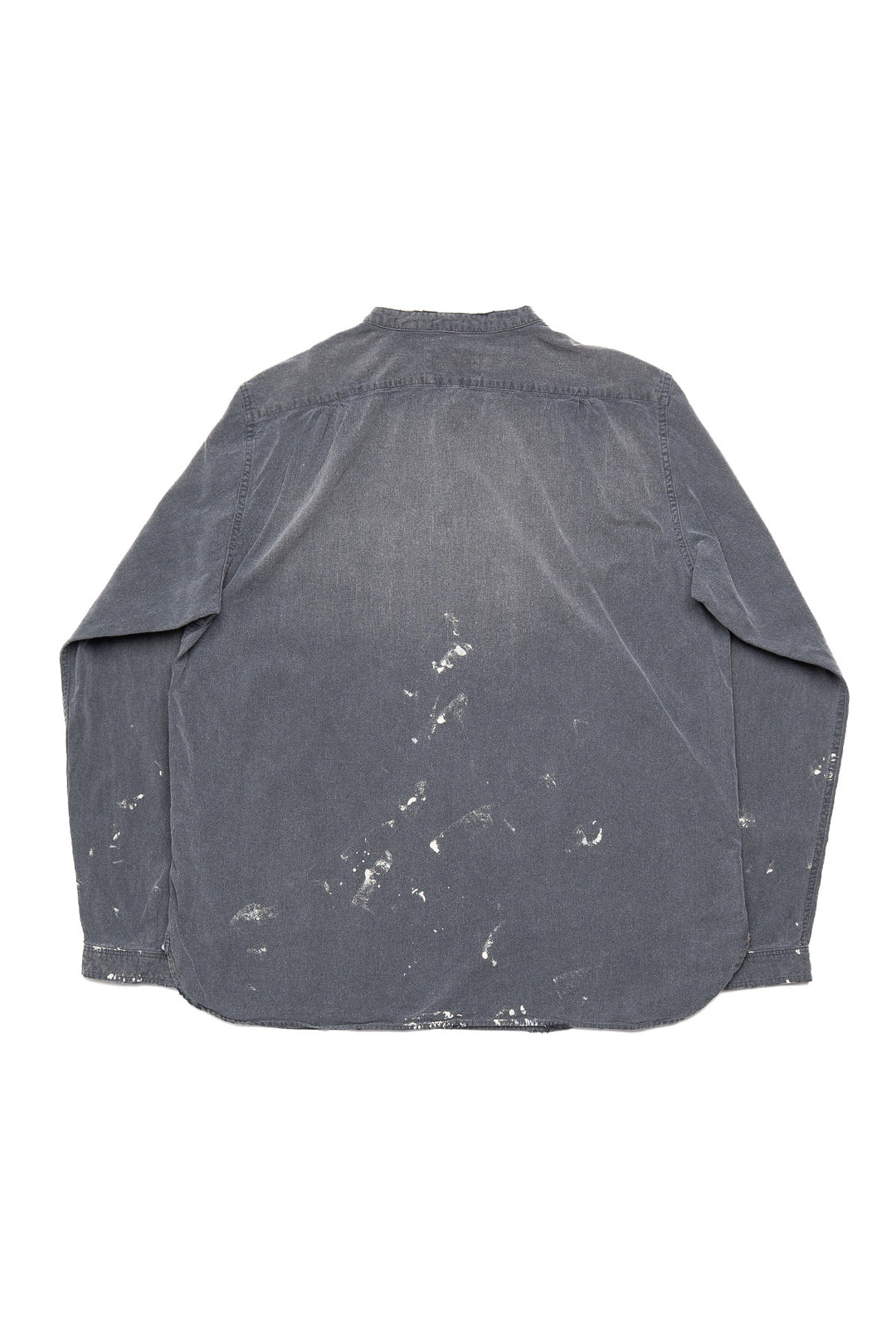 Stand Collar Chambray Shirt “Aging” - Black