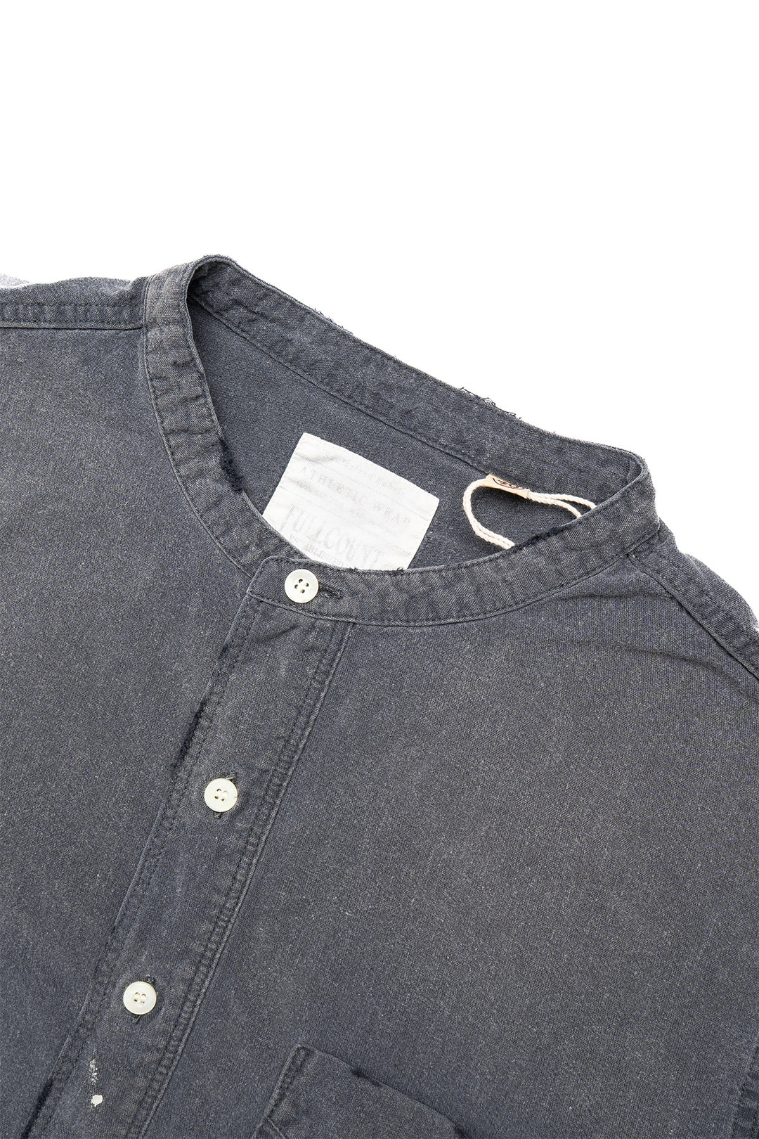 Stand Collar Chambray Shirt “Aging” - Black