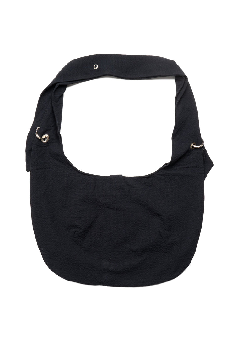 Eyelet Shoulder Bag - Black Seersucker