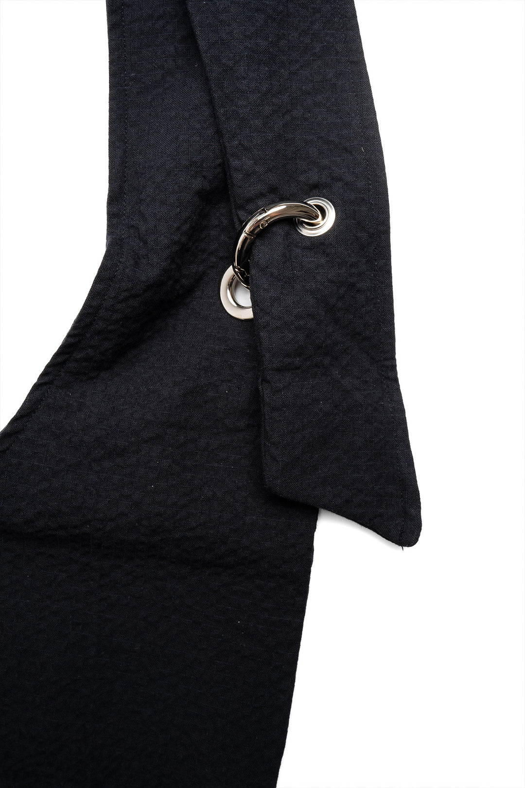 Eyelet Shoulder Bag - Black Seersucker