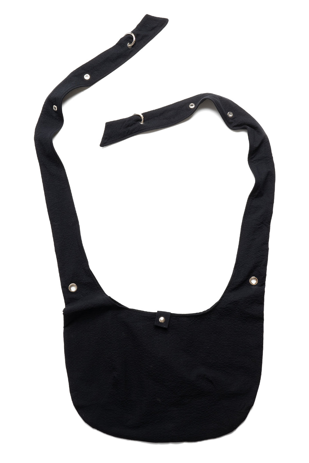 Eyelet Shoulder Bag - Black Seersucker