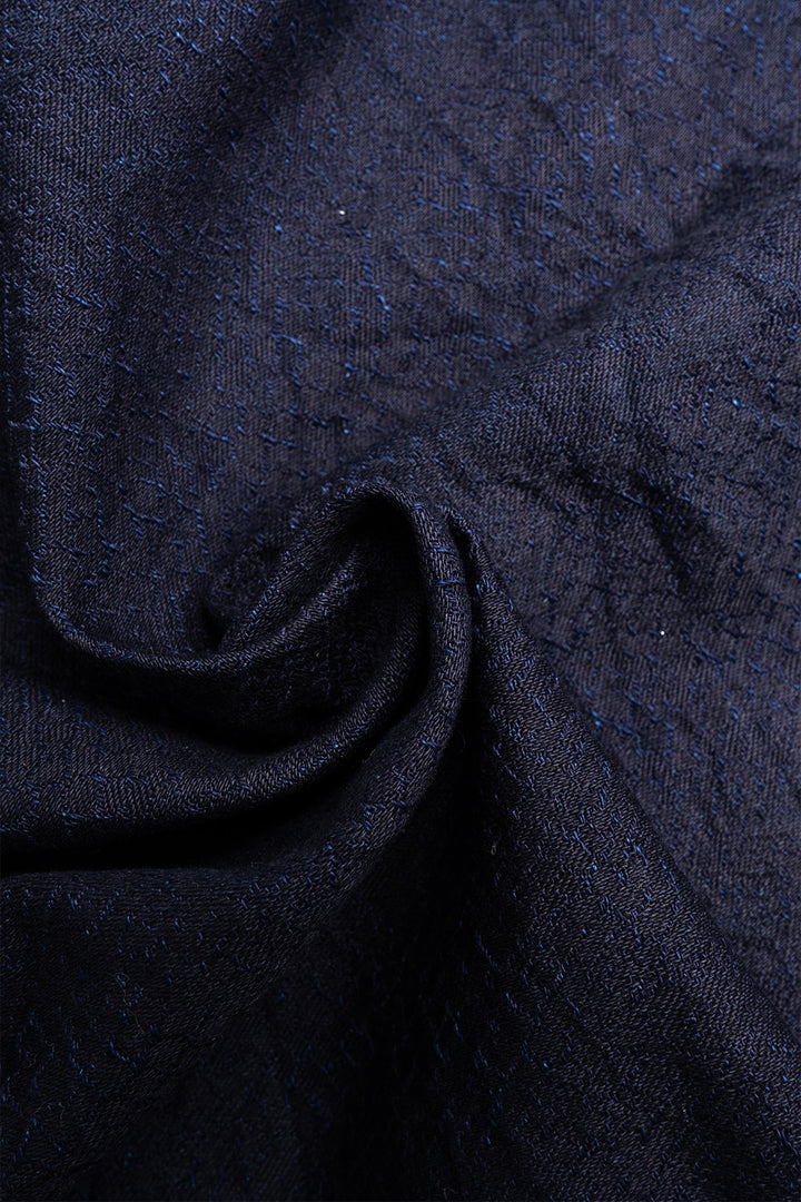 Snake Jacquard Work Shirt - Indigo