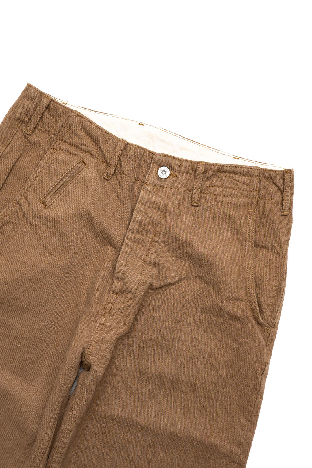 Heavy Chino Wide Trousers - Khaki