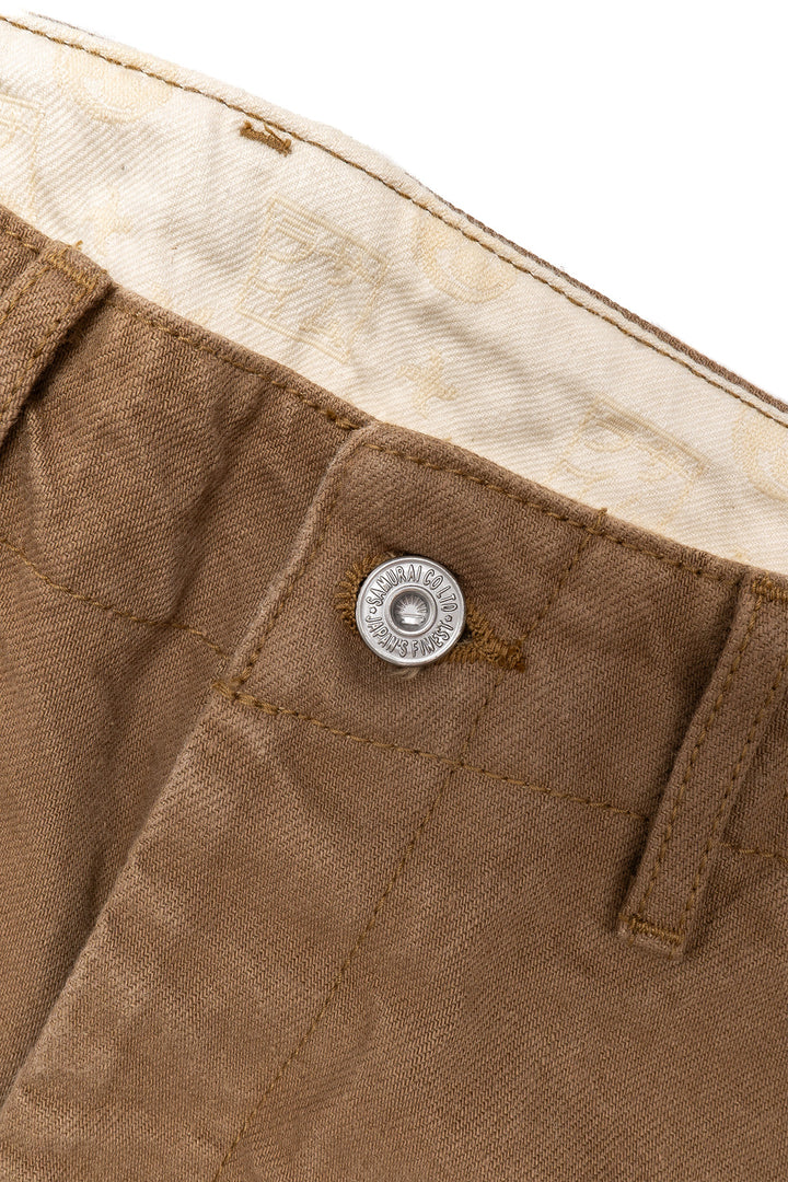 Heavy Chino Wide Trousers - Khaki