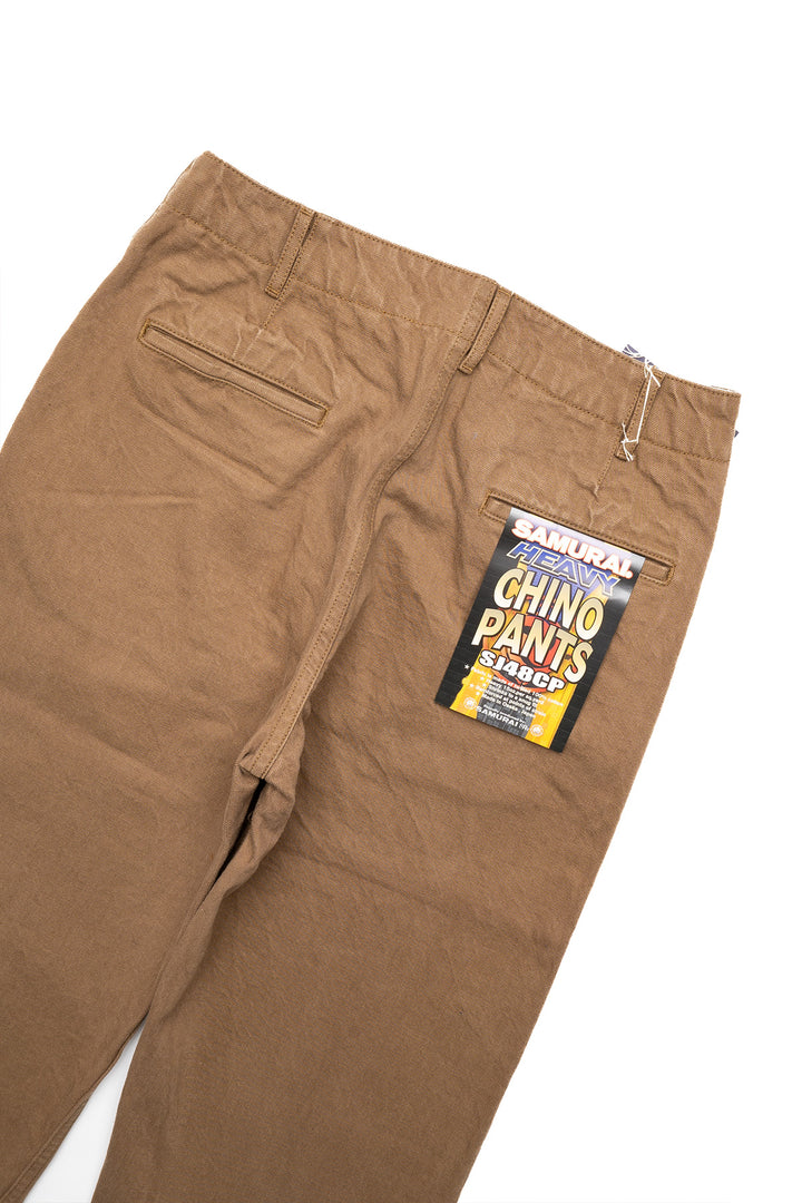 Heavy Chino Wide Trousers - Khaki