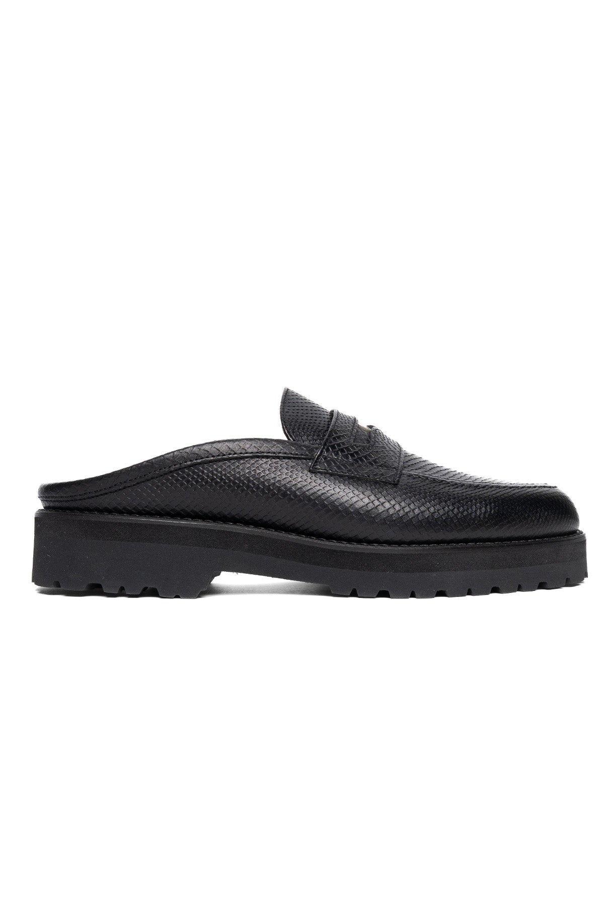 【prank project】Loafer mule Black Coin Loafer Mule - Snake Black – Blue in Green Denver