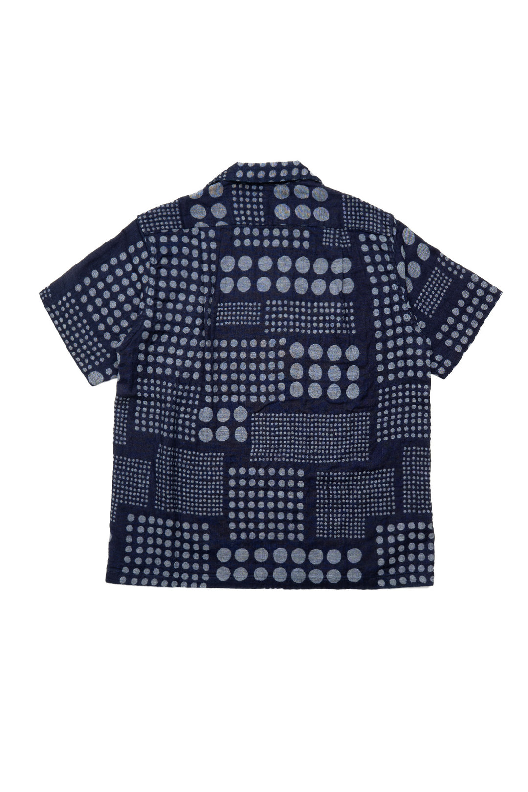 SS-2232-1 Jacquard Open Collar Short Sleeve Shirt - Random Dots