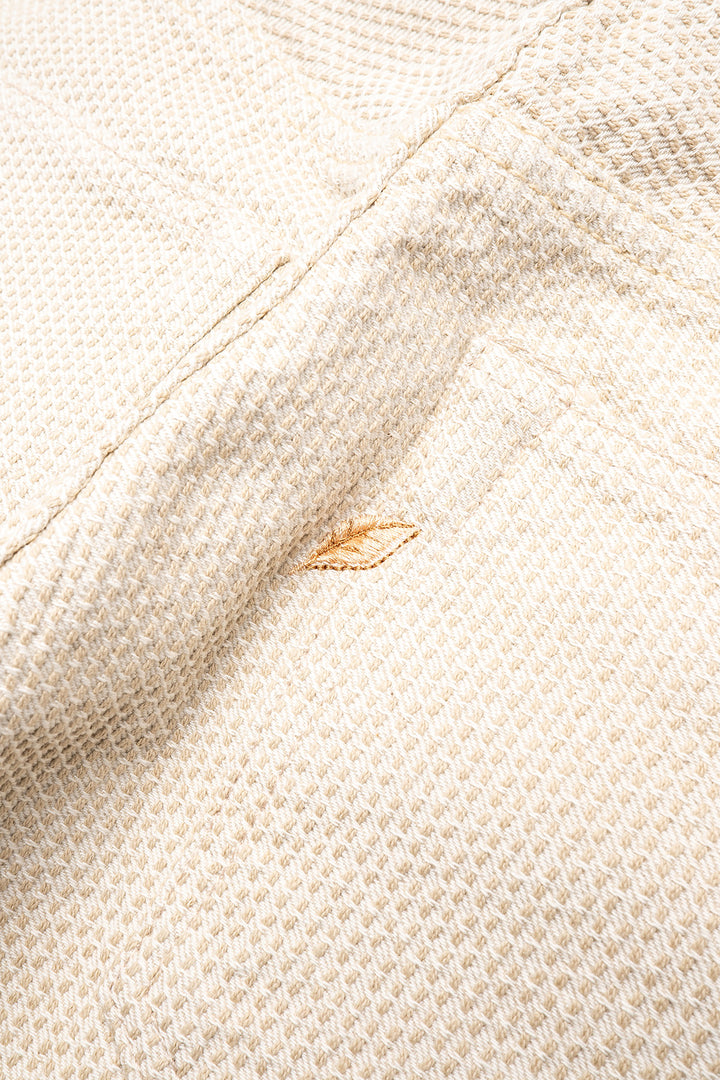1178-IV Sashiko Pants Regular Fit Wash - Ivory x Beige Sashiko