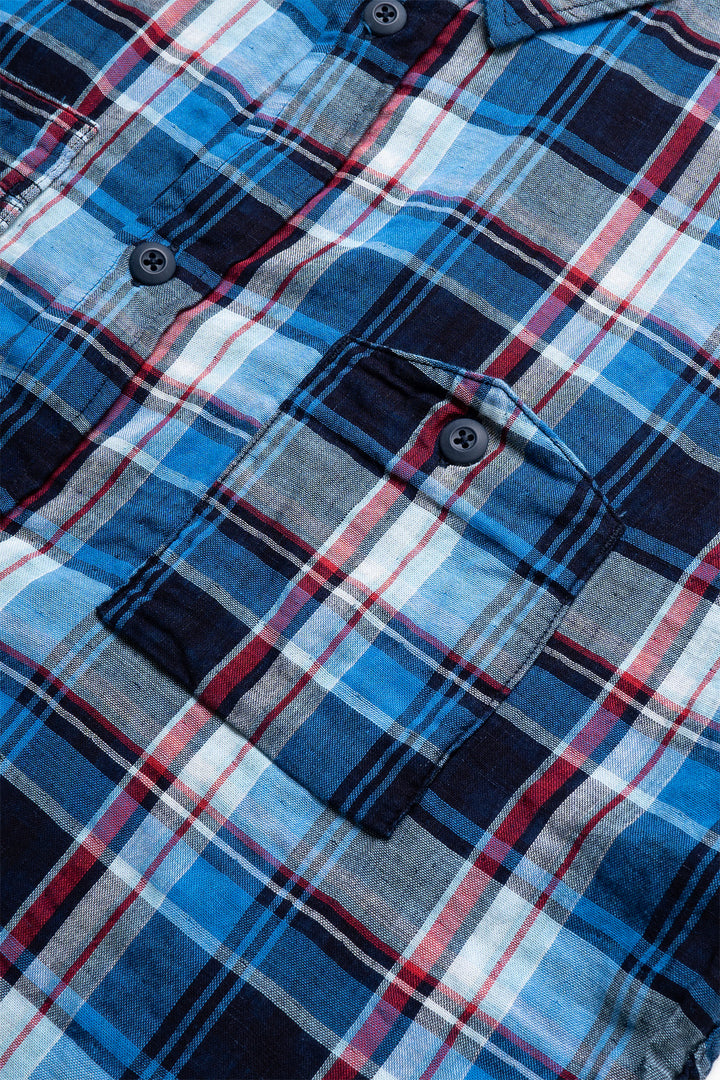 Short Sleeve Button Up - Indigo