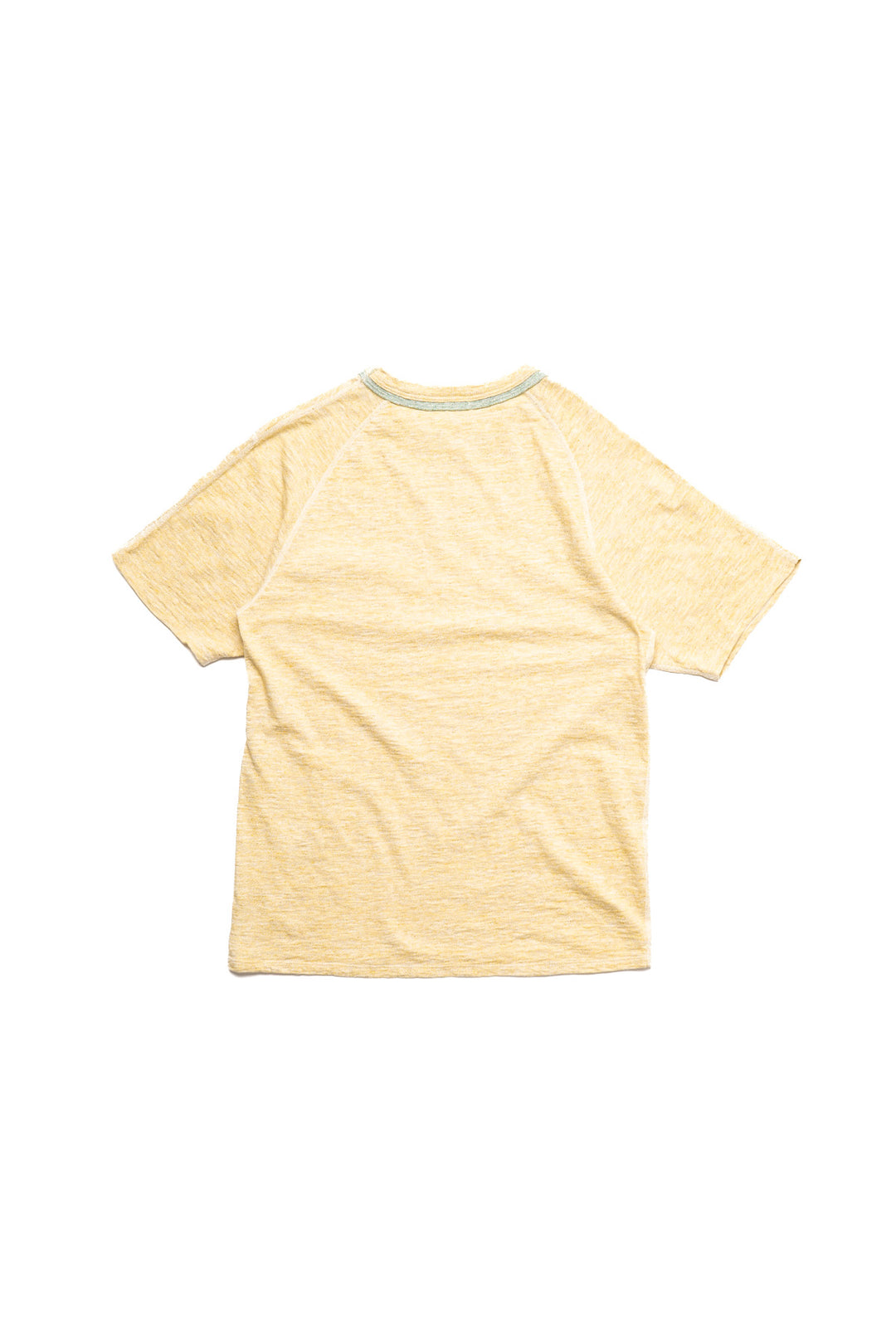 Heather Slub Cotton Double Binder Pocket Crewneck - Old Mustard