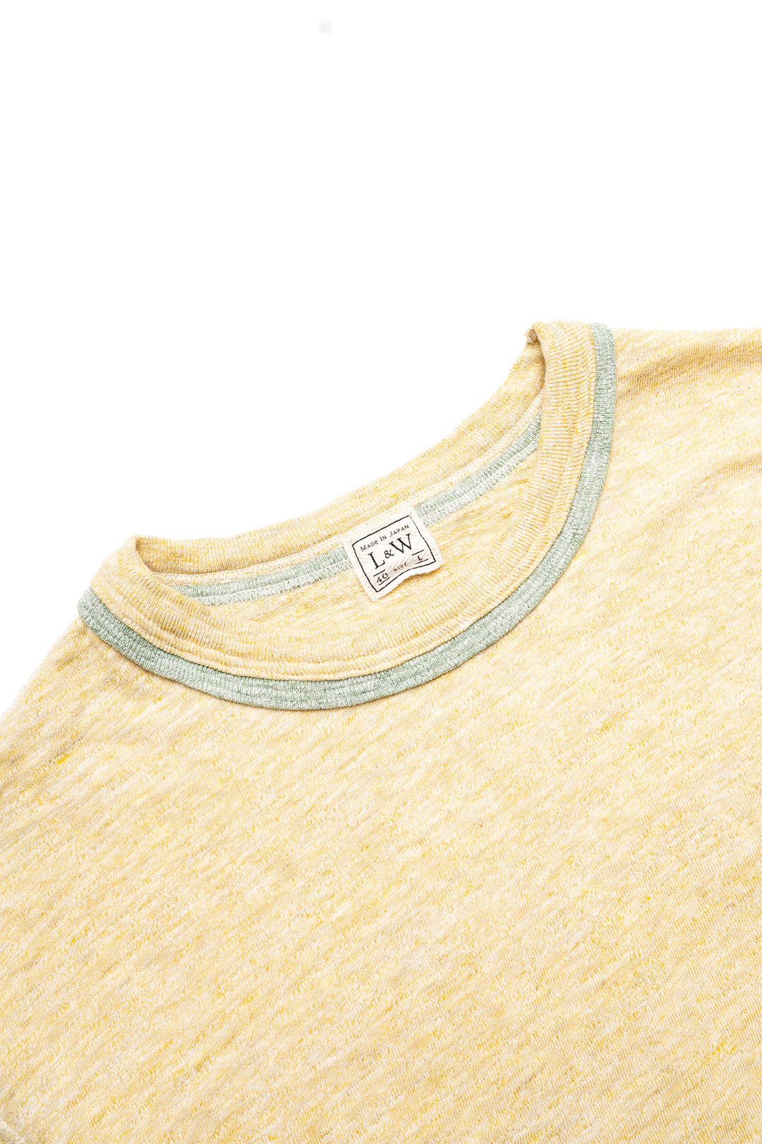 Heather Slub Cotton Double Binder Pocket Crewneck - Old Mustard