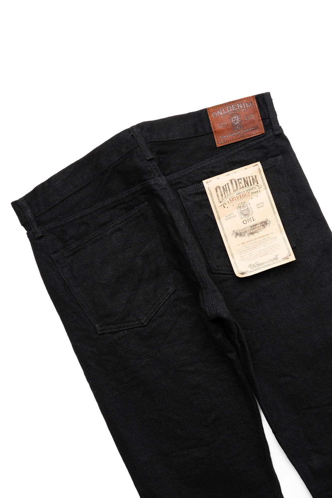 ONI-544ZR-BKBK 20oz Black x Black Stylish Tapered Secret Denim