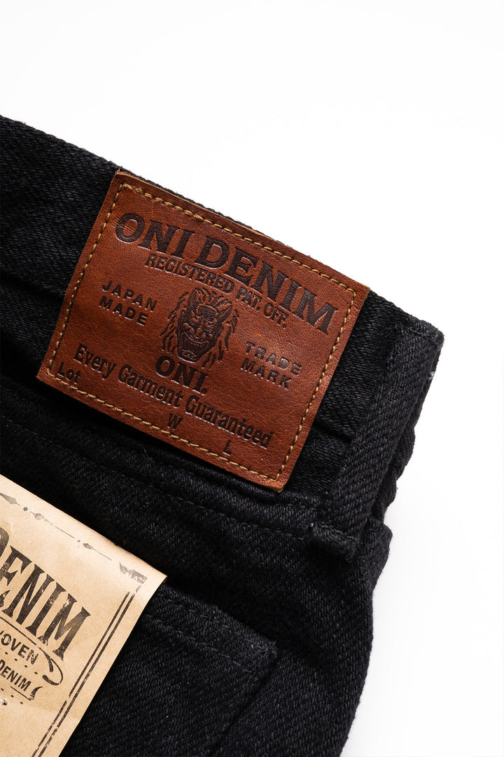 ONI-544ZR-BKBK 20oz Black x Black Stylish Tapered Secret Denim