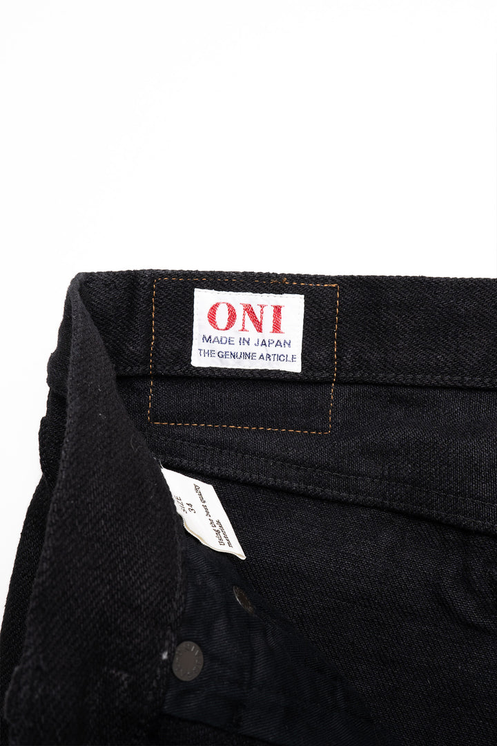 ONI-544ZR-BKBK 20oz Black x Black Stylish Tapered Secret Denim