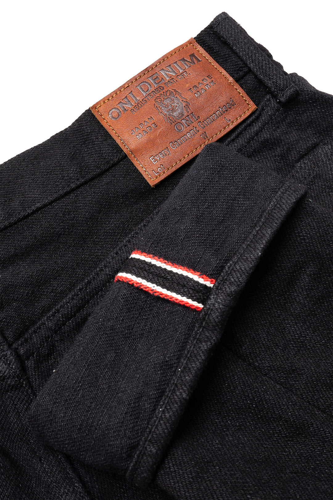 ONI-544ZR-BKBK 20oz Black x Black Stylish Tapered Secret Denim