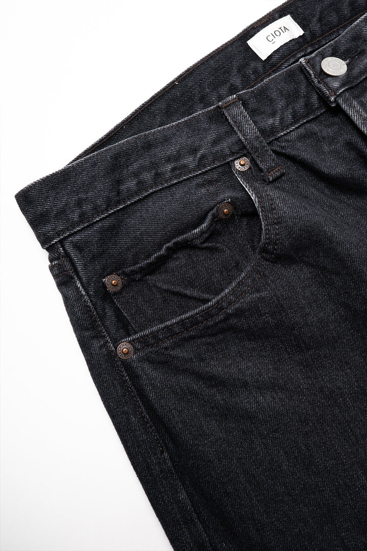 Straight 5 Pocket Pants - Medium Black