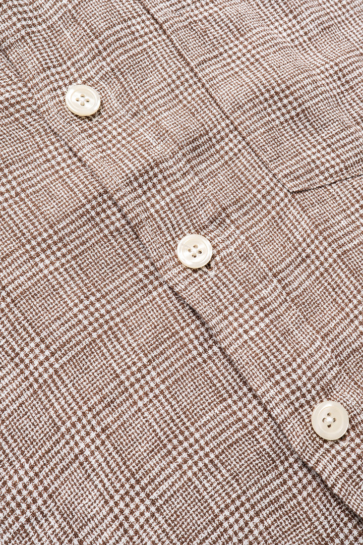 Priority Shirt - Brown Linen Check